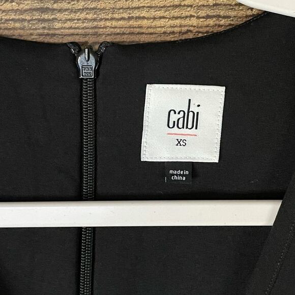 Cabi 3827 Minimalist Dress Shirred Short Sleeve Solid Black Size XS - Picture 6 of 11